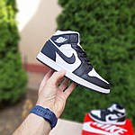 Чоловічі зимові кросівки Nike AIR Jordan 1 (білі з чорним) модні повсякденні кроси 4031 Найктоп, фото 3
