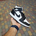 Чоловічі зимові кросівки Nike AIR Jordan 1 (білі з чорним) модні повсякденні кроси 4031 Найктоп, фото 2