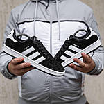 Чоловічі зимові кросівки Adidas Campus (чорні) спортивні повсякденні кроси 2514 Адідас топ, фото 2