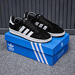Чоловічі зимові кросівки Adidas Campus (чорні) спортивні повсякденні кроси 2514 Адідас топ, фото 6
