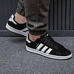 Чоловічі зимові кросівки Adidas Campus (чорні) спортивні повсякденні кроси 2514 Адідас топ, фото 8