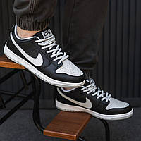 Мужские кроссовки Nike SB (чёрно-белые) качественные дышащие демисезонные кроссы с перфорацией KIT1529 house