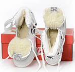 Чоловічі зимові кросівки Nike Air Force 1 High Winter (білі з чорним) високі модні кеди з хутром К14039 топ, фото 4