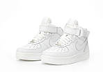 Чоловічі зимові кросівки Nike Air Force 1 Winter (білі) високі молодіжні кеди з хутром К14203 топ, фото 7