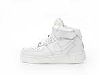 Чоловічі зимові кросівки Nike Air Force 1 Winter (білі) високі молодіжні кеди з хутром К14203 топ, фото 9