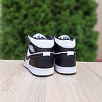 Чоловічі зимові кросівки Nike AIR Jordan 1 (білі з чорним) модні повсякденні кроси 4031 Найктоп, фото 6