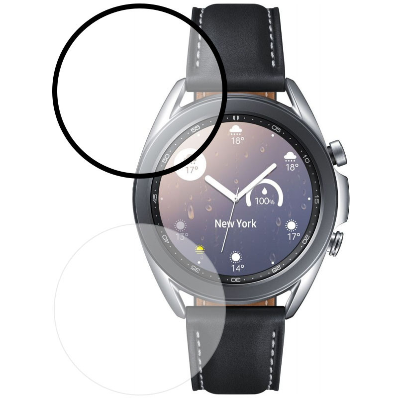 Полімерна плівка 3D (full glue) (тех.пак) для Samsung Galaxy Watch 3 41 mm Чорний