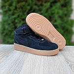 Чоловічі зимові кросівки Nike Air Force 1 (чорні) модні повсякденні форси 4035 Найктоп, фото 4