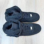 Чоловічі зимові кросівки Nike Air Force 1 (чорні) модні повсякденні форси 4035 Найктоп, фото 6