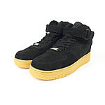 Чоловічі зимові кросівки Nike Air Force 1 (чорні) модні повсякденні форси 4035 Найктоп, фото 8