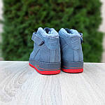 Чоловічі зимові кросівки Nike Air Force 1 (сірі) високі стильні кросівки 4036 Найк топ, фото 2