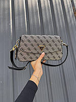 Женская сумка Guess Long (серая с бежевым) модная стильная изящная вместительная сумка Gi5152 топ