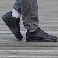 Женские кроссовки Nike Air Force 1 All Black (чёрные) низкие повседневные базовые кеды I1588 house