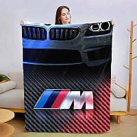 Плюшевый плед BMW M5 FAST Качественное покрывало с 3D рисунком 160х200