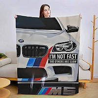 Плюшевый плед BMW M5 Качественное покрывало с 3D рисунком 160х200
