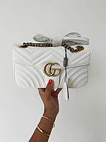 Женская сумка Gucci (белая) красивая повседневная сумочка на длинной цепочке Gi92042 cross
