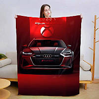 Плюшевый плед Елитная Audi Качественное покрывало с 3D рисунком 160х200