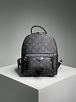 Женский рюкзак Louis Vuitton Palm Springs Backpack Black/Blue (чёрный с синим) крутой удобный рюкзак KIS01180