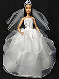 Одяг для ляльок Барбі Barbie - весільне вбрання сукня і фата, фото 3