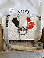 Женская сумка Pinko White Premium (белая) стильная красивая модная сумочка Gi91063 house