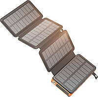 Power Bank - Riapow 27000mAh - 18W. Портативное зарядное устройство для телефона с 4 солнечными панелями. Быст