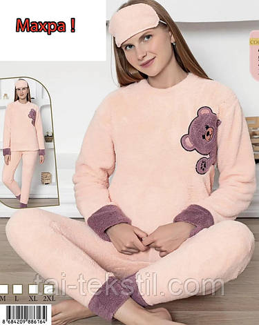 Стильна піжама жіноча тепла повністю махра(велсофт) виробник Туреччина S-M-L-XL, фото 2