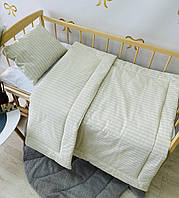 Комплект детское теплое синтепонове одеяло 140 см*110 см и подушка в кроватку ребенка