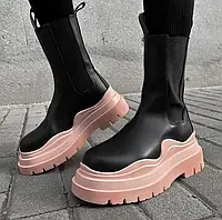 Ботинки Bottega Veneta Black Pink 37