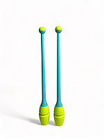 Булавы для гимнастики 36 см. Junior Rubber Clubs Chacott col. 334 Yellow x Peppermint Green