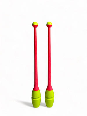 Булави для гімнастики 36 см. Junior Rubber Clubs Chacott col. 350 Yellow x Lt. Orange