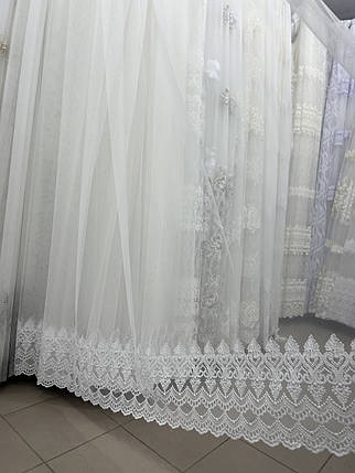Грек-сітка з вишивкою по низу №80588 біла на відріз, фото 3