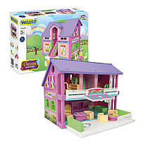 Ляльковий будинок із комплектом меблів, двоповерховий переносний будиночок для ляльок, WADER