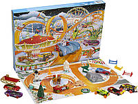 Адвент календарь для детей Hot Wheels Advent 8 игрушечных машинок Hot Wheels с праздничными мотивами HCW15