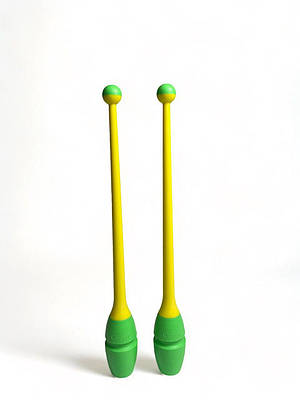 Булави для гімнастики  36 см. Junior Rubber Clubs Chacott col. 462 Green x Yellow