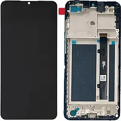 Дисплей ZTE Blade A52 модуль у зборі (екран та сенсор) з рамкою, оригінал, Чорний
