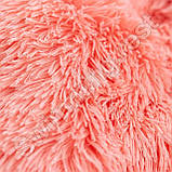 Хутряний плед покривало Травка на овчинці Євро 220x240 см Рожевий у подарунковій сумці, фото 4