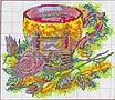 Набір для вишивання за нанесеною на канву схемою "British teacup". AIDA 14CT printed, 26*21 см, фото 5