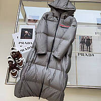 Женское серое пальто Прада Prada
