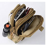 Тактична сумка-підсумок для телефона, система MOLLE органайзер тактичний із кордури. VI-725 Цвет: койот
