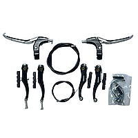 Комплект обідних гальм з ручками V-brake ALHONGA HJ-805AD чорний HJ-3043AD сріблястий