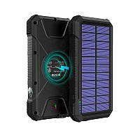 УМБ Solar power bank 20000 mAh PN-W12 із сонячною панеллю зовнішня батарея 18W