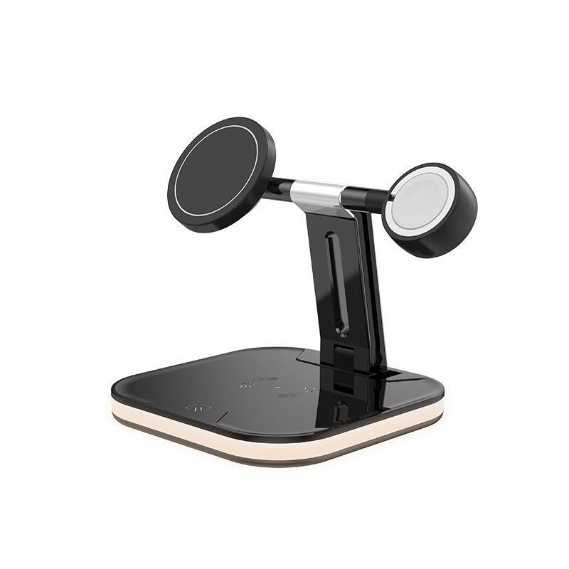 Бездротова зарядна підставка 3-in-1 LED Magnetic wireless charger JYD-WC101 чорна