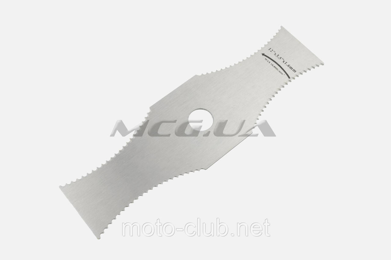 Ніж для мотокоси 2T (L-305, h-1.6, Ø25.4 mm) (нержавійка, з зубцями)