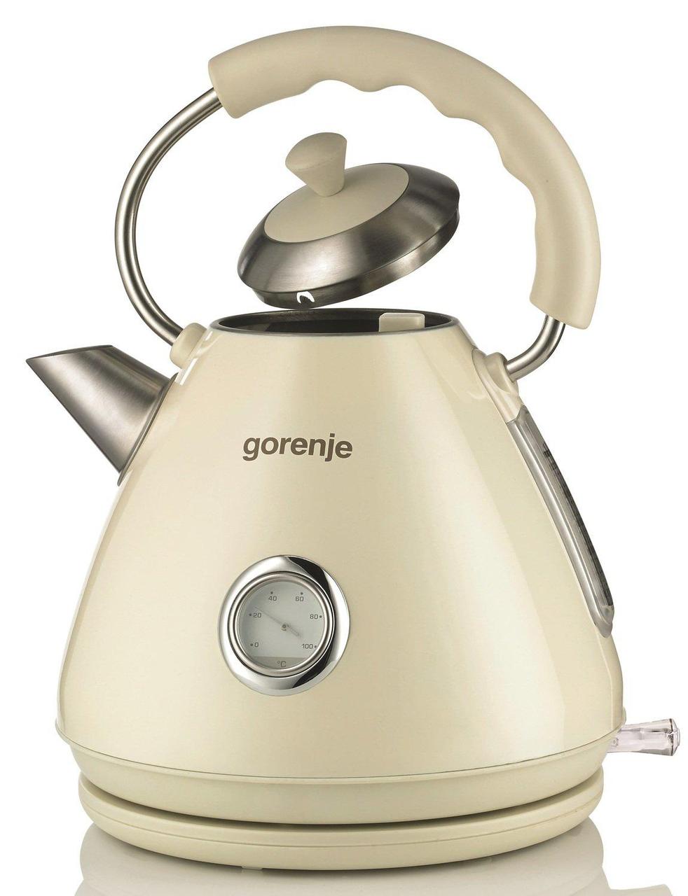 Электрочайник Gorenje K17CLI 1.7 л 2200 Вт з термометром автоматичне відключення 360 градусів.