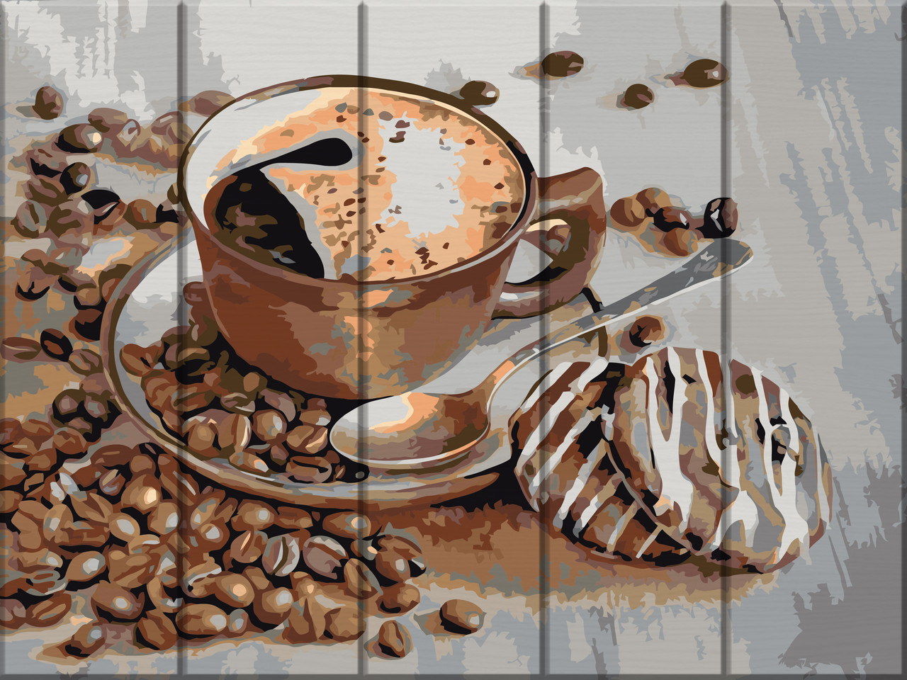 Картина за номерами на дереві "Чашка кава" 30*40 см melmil