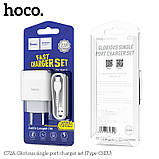 Адаптер мережевий Hoco Type-C Cable Glorious C72A <unk> 1USB, 2.1A<unk>, фото 2
