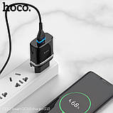 Адаптер мережевий HOCO Smart FCP/AFC C12Q 1USB 18 W black, фото 4