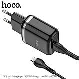 Адаптер мережевий HOCO Micro USB cable Special N3 1 USB 18 W 3 A чорний комплект, фото 3