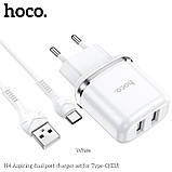 Блок мережевий HOCO N4 Aspiring dual port charger set Type-C 2USB чорний, фото 3