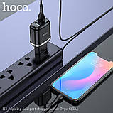 Блок мережевий HOCO N4 Aspiring dual port charger set Type-C 2USB чорний, фото 6